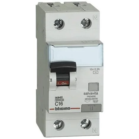 BTicino GN8814AC16 Interruttore Magnetotermico Differenziale BTDIN60 1P+N tipo AC 16A