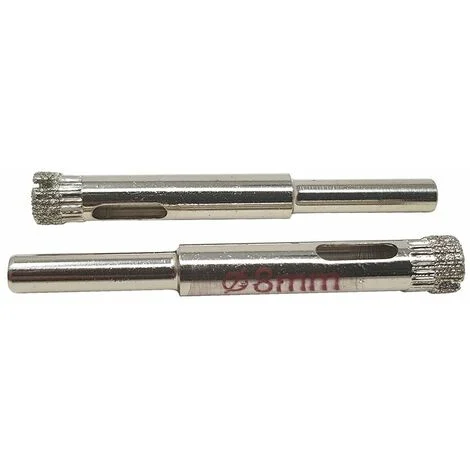 Punte Trapano Fresa Diamantata 2PZ Foro 10mm Marmo Ceramica Vetro Granito 00136