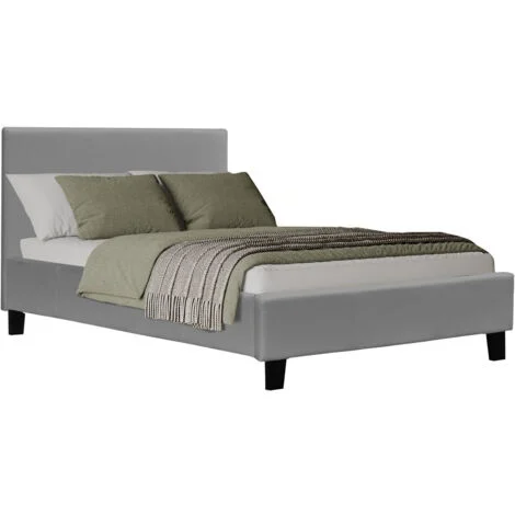 Letto "Lina"- 90 x 190 cm - Grigio chiaro