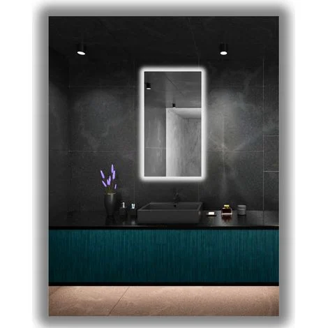 Specchio illuminato a LED 50x90 Impermeabile IP65 Appendibile in verticale e orizzontale