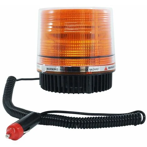 Lampeggiante Girofaro Led Base Magnetica 12V Spina Accendisigari