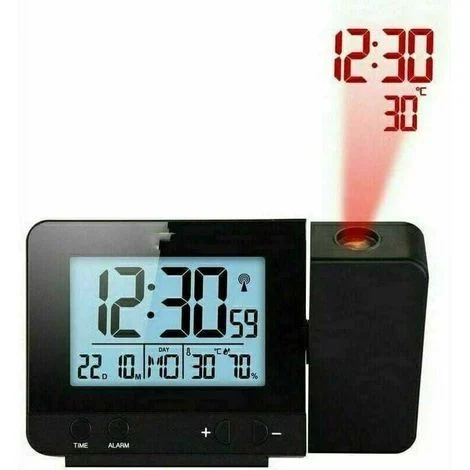 Sveglia con proiettore a soffitto, sveglia digitale con proiezione della temperatura interna, sveglia a 180°