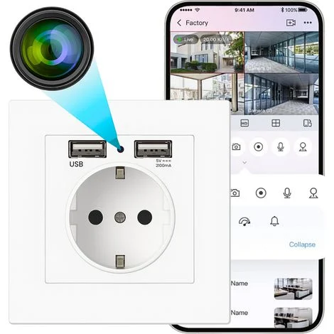 Mini telecamera nella presa WiFi EC03