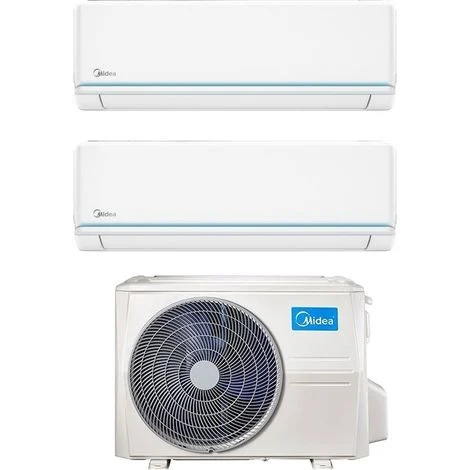 Condizionatore Midea Dual Split Inverter serie EVOLUTION 9+12 con M2OH-14HFN8-Q R-32 Wi-Fi integrato 9000+12000