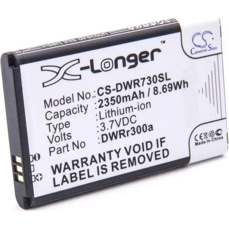 vhbw batteria compatibile con D-Link DWR-720 B1, DWR-730, DWR730, DWR-720, DWR-730 B1 hotspot modem router portatile (2350mAh, 3,7V, Li-Ion)