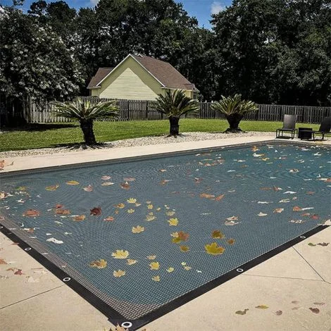 Rete di protezione per piscina 5x10m, copertura protettiva per piscina interrata e fuori terra, maglia fine, resistente alle intemperie e ai raggi UV, copertura invernale per piscina esterna (5x10m)