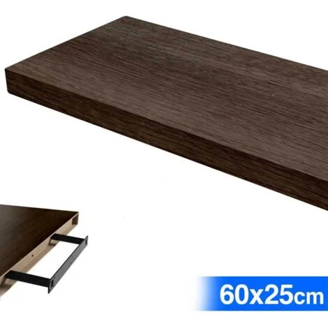 Mensola wenge rettangolare scaffale 60x25x4 cm