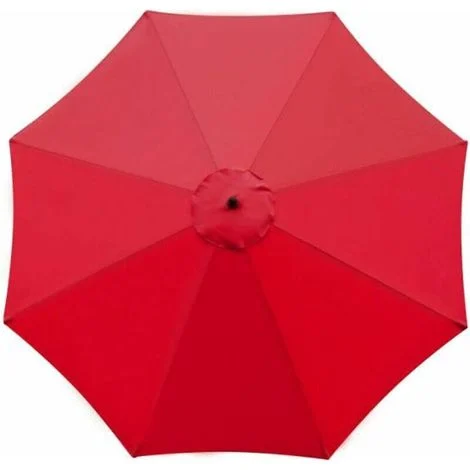 Copertura di ricambio per ombrellone, 8 stecche, 3 m, impermeabile, resistente ai raggi UV, tessuto di ricambio, rosso