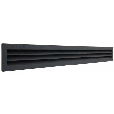 La Ventilazione P51R516N Griglia di Ventilazione rettangolare in Plastica nera da incasso con rete antinsetti. Dimensioni 515x60 mm