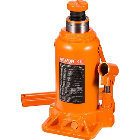 VEVOR Sollevatore a Bastone da Pavimento Capacita 20 t Intervallo di Sollevamento 225-435 mm, Cric a Bottiglia Saldato per Impieghi Gravosi per Auto, SUV, Ascensori Domestici e Attrezzature Agricole