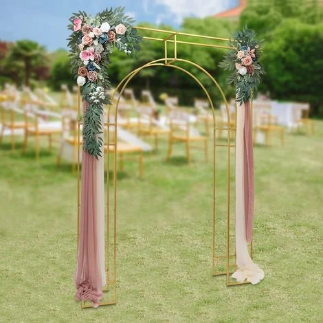 Arco per matrimonio, doppio strato, rettangolare, in metallo, arco per palloncini, per interni ed esterni, matrimoni, feste, giardino, banchetti,fai da te, 180 x 30 x 250 cm