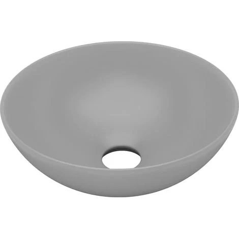 Lavabo da bagno rotondo diametro 28 cm ceramica grigio chiaro 020002724