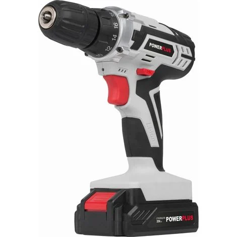 Power Plus POWC1071 - Trapano avvitatore, batteria 20 V Li-ion, colore grigio