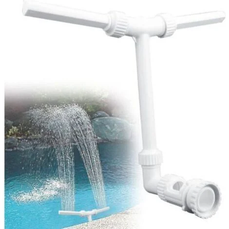 Cascata bianca per piscina, fontana per piscina, irrigatore per piscina, aeratore per piscina, cascata idrodinamica regolabile per piscina e giardino esterno, compatibile con interfacce da 1,5 pollici