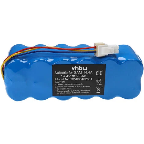 vhbw batteria compatibile con Samsung Navibot SR8848, SR8849, SR8877, SR8850, SR8855, SR8857, SR8875 home cleaner (2500mAh, 14,4V, NiMH)