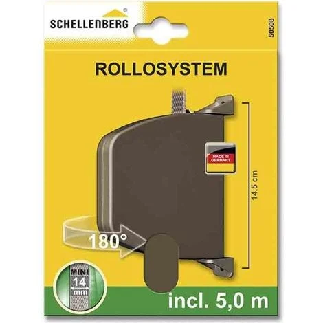 SCHELLENBERG Paletta da Esterno Pieghevole 28x159x120mm Marrone Rotante 180° con 5m di Nastro