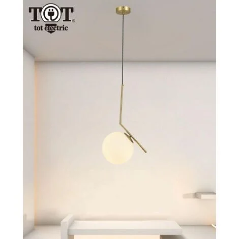 Lampadario a sospensione con sfera in vetro E27 oro design moderno minimal