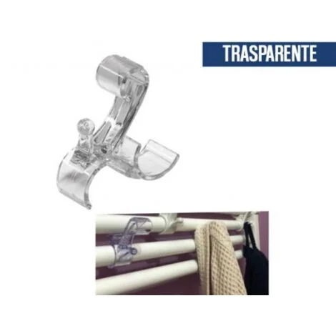 GANCIO PER TERMOARREDO PORTA ACCAPPATOIO ASCIUGAMANI SALVIETTE TRASPARENTE 38448