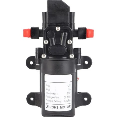 Pompa dell'acqua 12V DC, pompa dell'acqua autoadescante a membrana ad alta pressione da 5 l/min, 60 W, 116 psi, per auto, barca, roulotte, camion