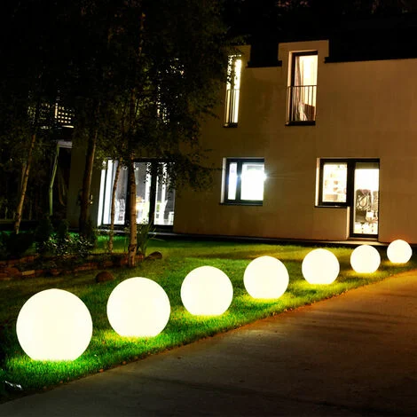 Sfera luminosa solare da giardino LED decorazione da giardino sfera solare per esterno 20 cm sfera luminosa solare, durata della luce circa 6-8 ore, H 62 cm, set da 7