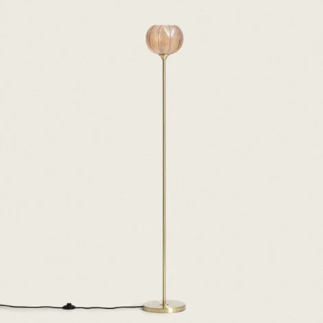 Lampada da Terra Metallo e Vetro Klimt Ambra