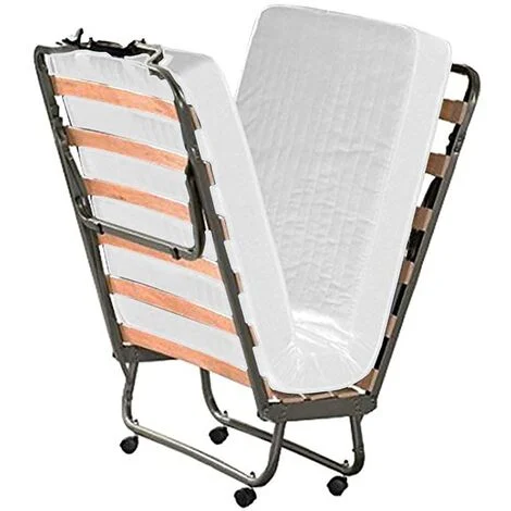 SolukoLetto Brandina Pieghevole a Doghe con Materasso Memory