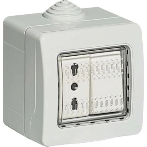 Kit presa bipasso con deviatotore in custodia ip55 2 mod - bticino