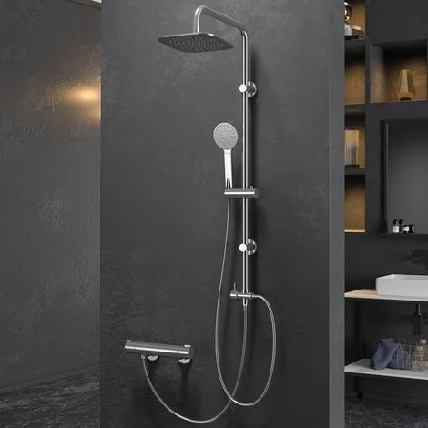 Colonna doccia con deviatore soffione 20x20 e doccetta modello G330 kamalu