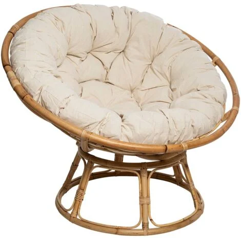 Poltrona seram in tessuto rattan beige - Atmosphera créateur d'intérieur