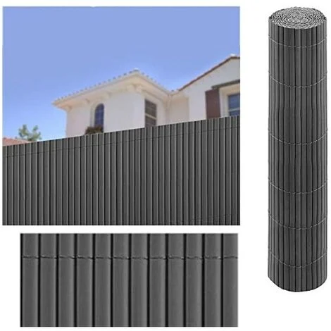 Canniccio PVC Recinzione recinto Balcone frangivento Doppio 2 x 3 m, antracite, per Giardini e Balconi, Frangivento