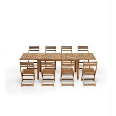 Tavolo Arleston Pranzo Allungabile legno Acacia 2 prolunghe 140/197/254x78 M0727