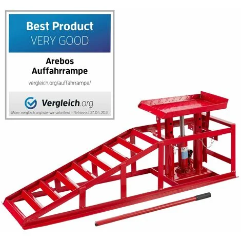 AREBOS Rampa di accesso Rampa Jack Rampa di sollevamento Rosso 1150x325x290 mm