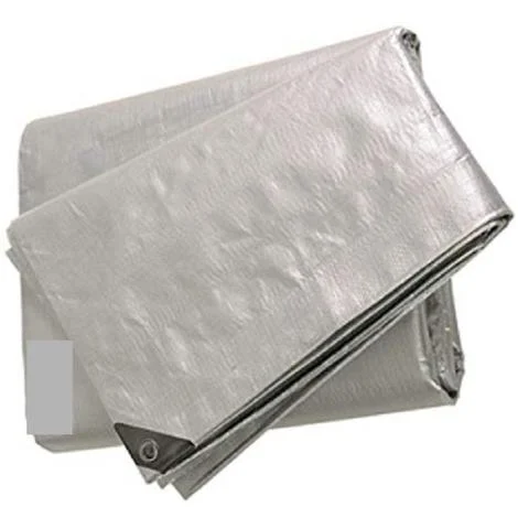 TELONE OCCHIELLATO3X4 MT- tipo pesante 180GR/mq - Rinforzato telo argento
