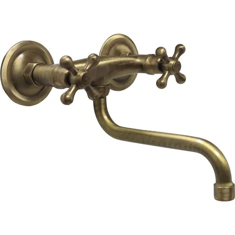 Gruppo lavello modello 404/B miscelatore per lavandino vasca fontana da giardino in ottone brunito