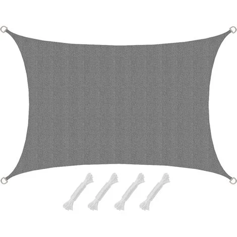 Tenda da Sole UV 3x2 HDPE Rettangolare Telo di Protezione Solare Grigio