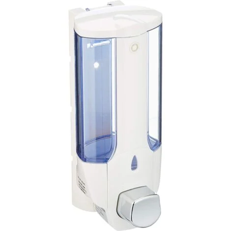 MINKUROW Dispenser Di Sapone Liquido Da Parete 380 Ml, Portasapone Liquido Per Bagno, Dispenser Universale Per Sapone Liquido, Gel Doccia, Shampoo 8,5 X 19 X 8,5 Cm - Bianco