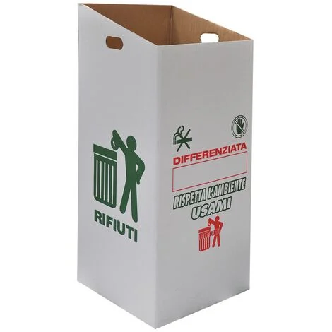 1PZ CARTONE CONTENITORE PER RACCOLTA DIFFERENZIATA cm.38 x 38 x h.90