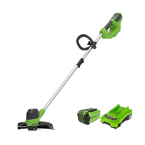 Greenworks 40V Tagliabordi a Batteria per Giardini Medi, Altezza Regolabile, Ampiezza di Taglio 30cm, Filo di Nylon da 1,65mm con Autofeed, Batteria 40V 2Ah e Caricabatterie, Garanzia 3 Anni G40LTK2