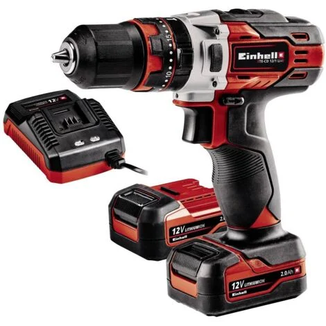 Einhell Trapano A Percussione A Batteria, 20.7 x 6.5 x 19.5 Cm, Nero Rosso