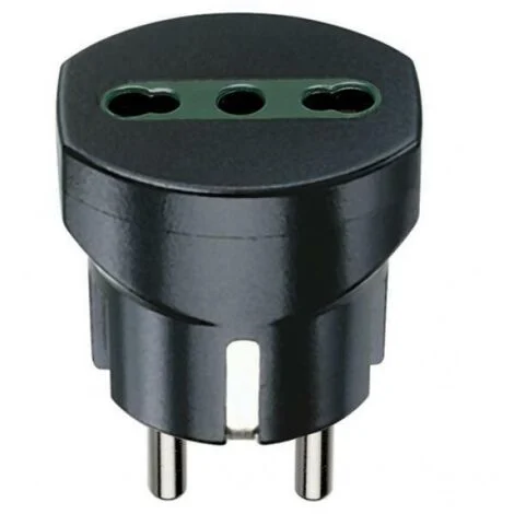 00301 Adattatore Ted./Franc.+P17/11 Nero