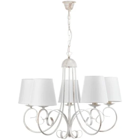 lampadario "pompei" con 5 punti luce in metallo, e14