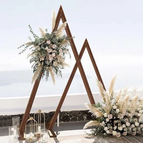 2 Pezzi Arco Matrimonio Struttura Legno, Arco per Fiori Strutture per Allestimenti Arco di Nozze per Palloncino Triangolo combinazione Compleanno Natale Feste Fondali Decorazioni