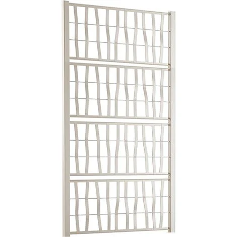 Spalliera per vasi fioriere fiori Piante Rampicanti Grigliato ALTA CM 140 X 78 in plastica colore gesso Modulare con Giunti e Tappi separe' Traliccio rete Divisorio Grigliato per Giardino Balcone