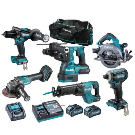 Makita DK0115G601 Set elettroutensili XGT 40 V Brushless con due batterie