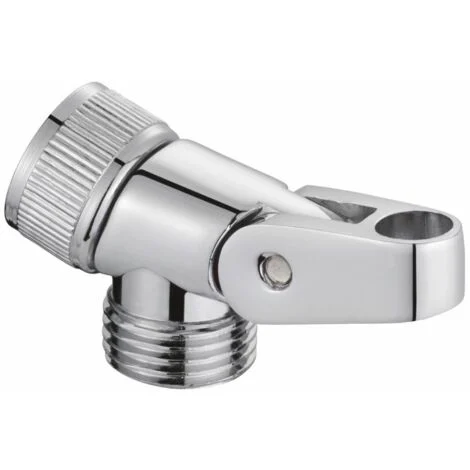 Schläfer 8122013Supporto Doccia con Attacco, Porta Doccia con Filettatura Esternae Interna 1/2", Ghiera Girevole con Foro per Gancio da Ø 10 mm