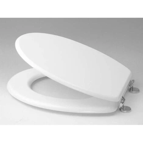 IDRAK Copriwater universale in mdf, cerniere regolabili cromate, colore bianco