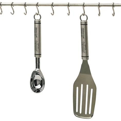 KitchenCraft Portautensili in acciaio inox con 12 ganci, 52 cm (20,5")