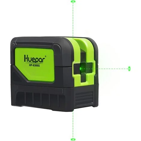 Huepar 9300G Livella laser a 3 punti, livella laser verde autolivellante con punti a piombo per saldatura e posizionamento di riferimento dei punti, raggio di lavoro di 60 m, supporto da pavimento, st