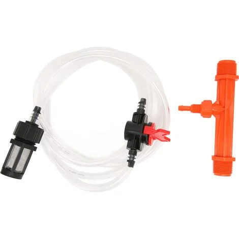 SJLERST Iniettore di fertilizzante Venturi, Kit dispositivo di irrigazione da giardino G3/4 Iniettore di fertilizzante + Interruttore + Filtro + Tubo dell'acqua