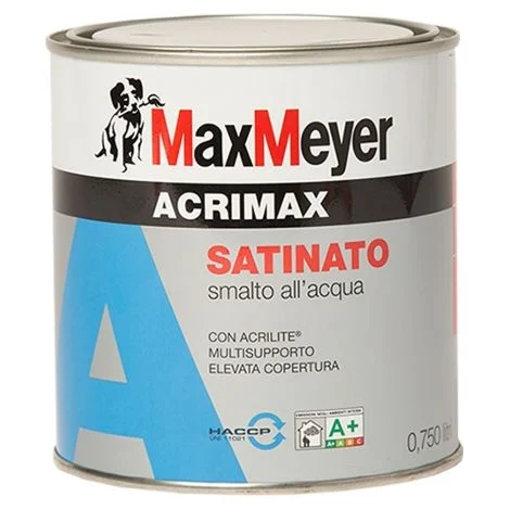 Acrimax Smalto bianco Satinato all'acqua per legno e ferro 0,75 L Max Meyer